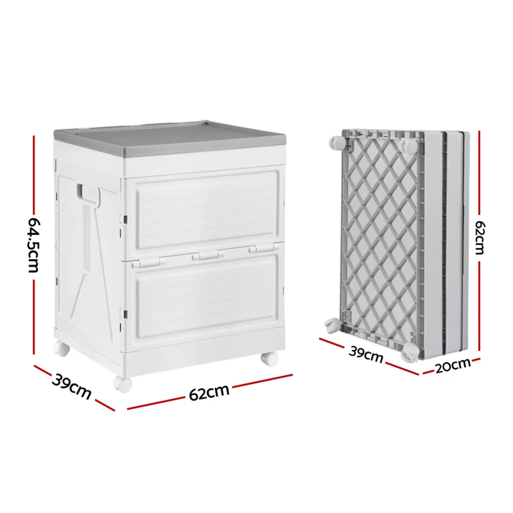 Gardeon 159L Outdoor Storage Box Stackable Cupboard Camping Organizer Wheels