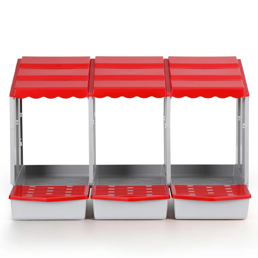 i.Pet Chicken Nesting Box 3 Hole Roll Away Poultry Hen Laying Egg Hutch Red