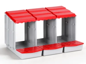 i.Pet Chicken Nesting Box 3 Hole Roll Away Poultry Hen Laying Egg Hutch Red