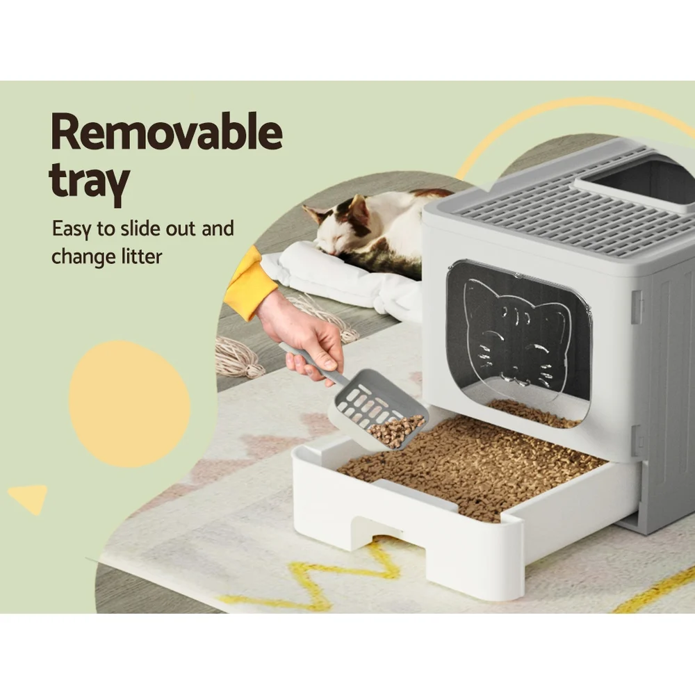 i.Pet Cat Litter Box Large Tray Kitty Toilet Enclosed Hooded Foldable Cat Litter