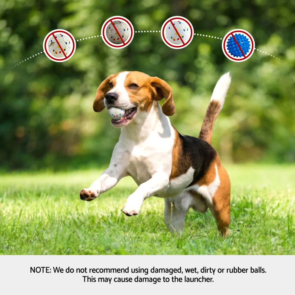 i.Pet Dog Ball Launcher Thrower w/ 6 ETPU Balls & 14/18/22m Launch Distance