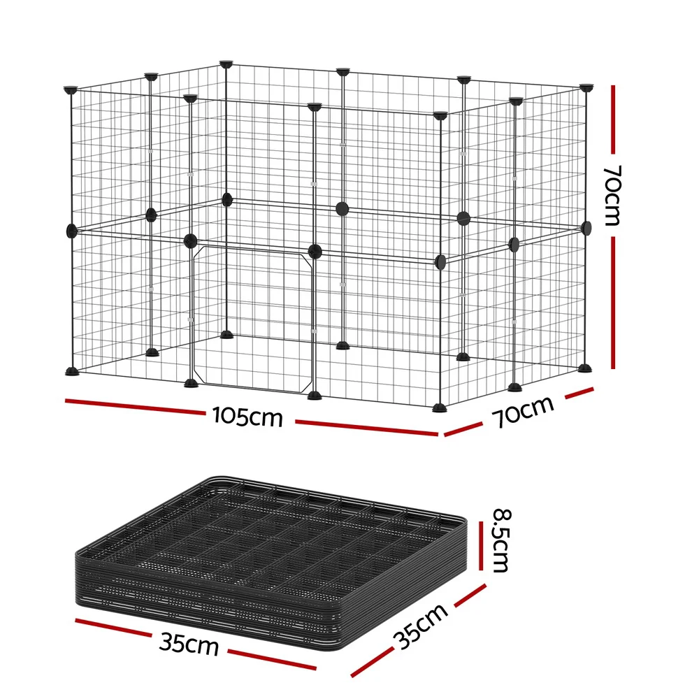 i.Pet Pet Dog Playpen Enclosure Cage 20 Panel Puppy Fence Play Pen Foldable