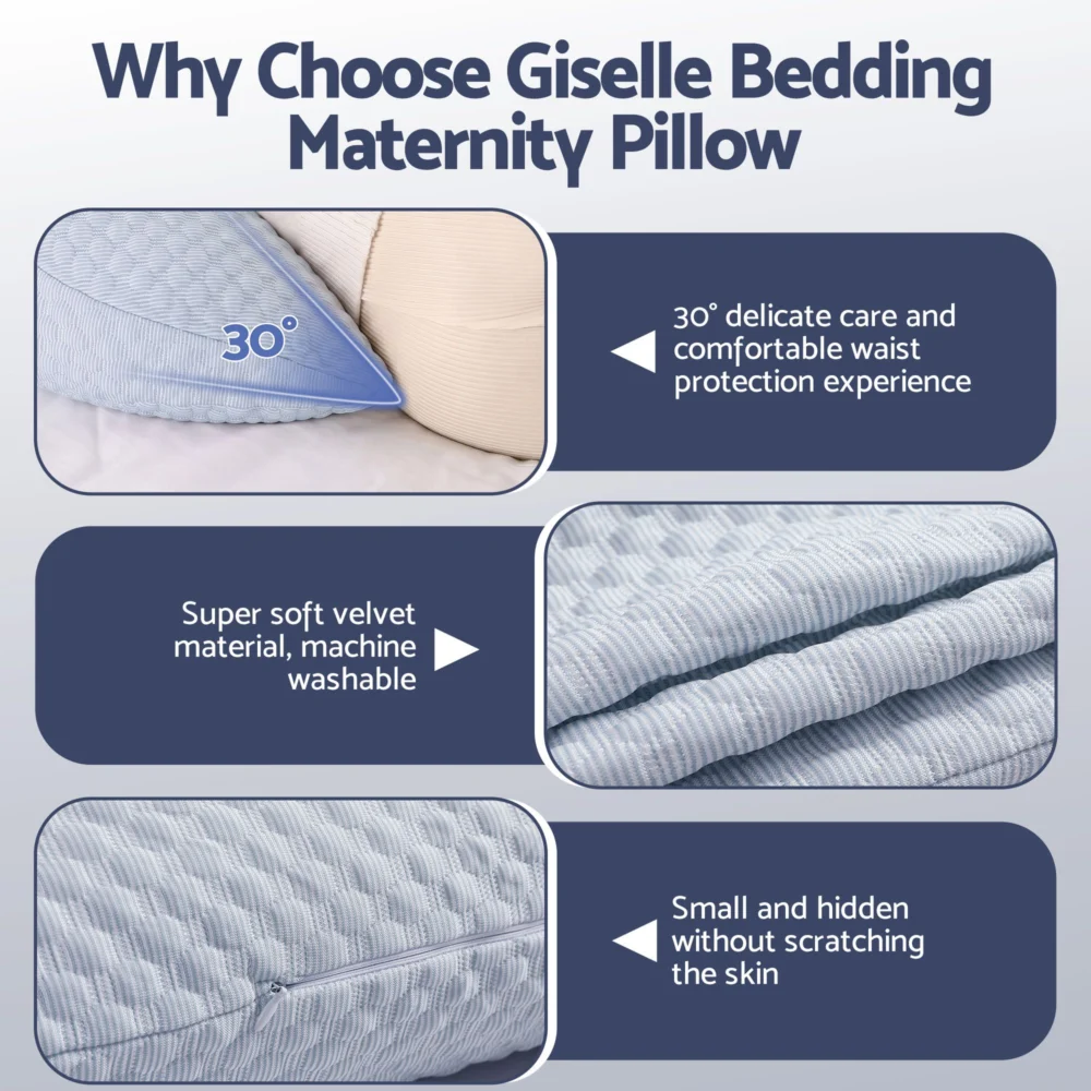 Giselle Bedding Cooling Pregnancy Pillow Adjustable Maternity Pillow for