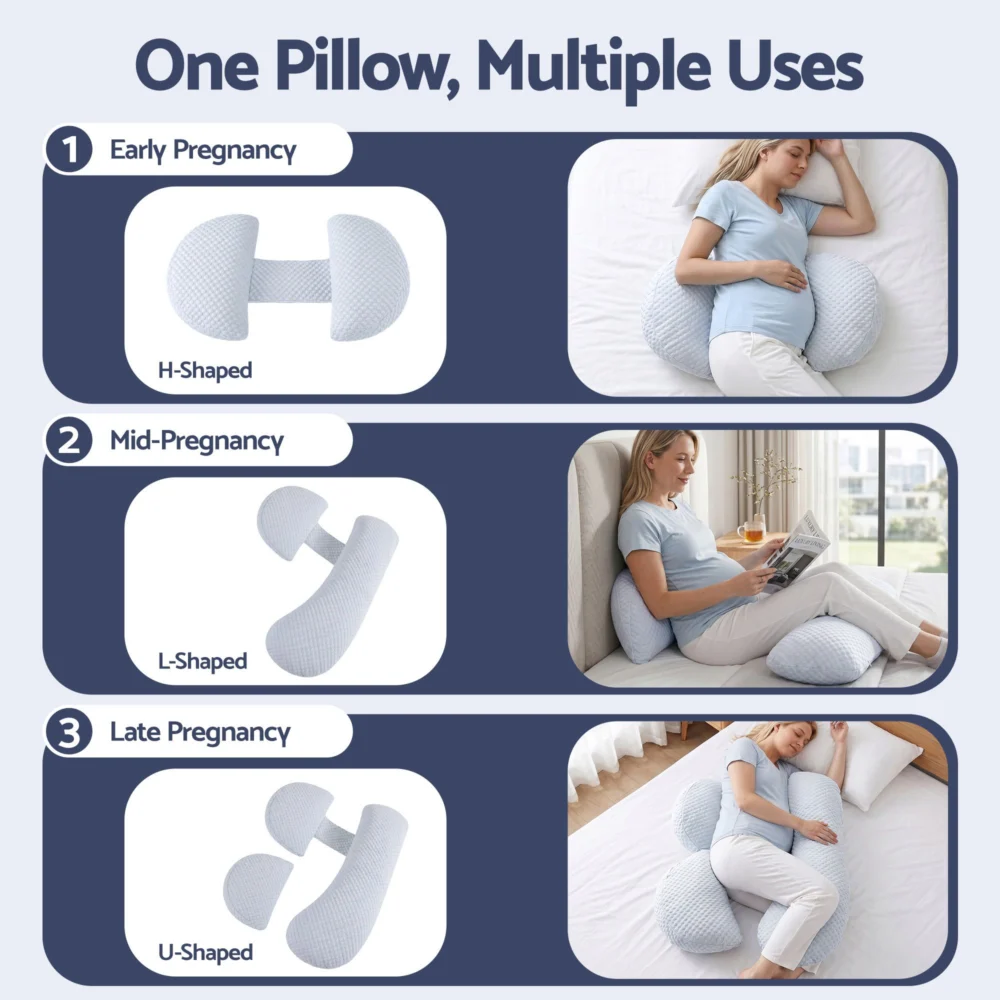 Giselle Bedding Cooling Pregnancy Pillow Adjustable Maternity Pillow for