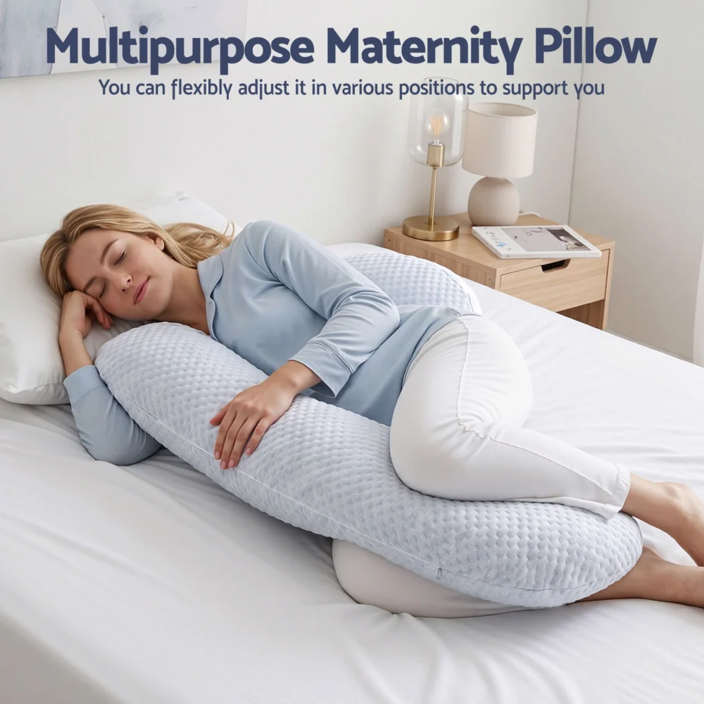 Giselle Bedding Cooling Pregnancy Pillow Adjustable Maternity Pillow for