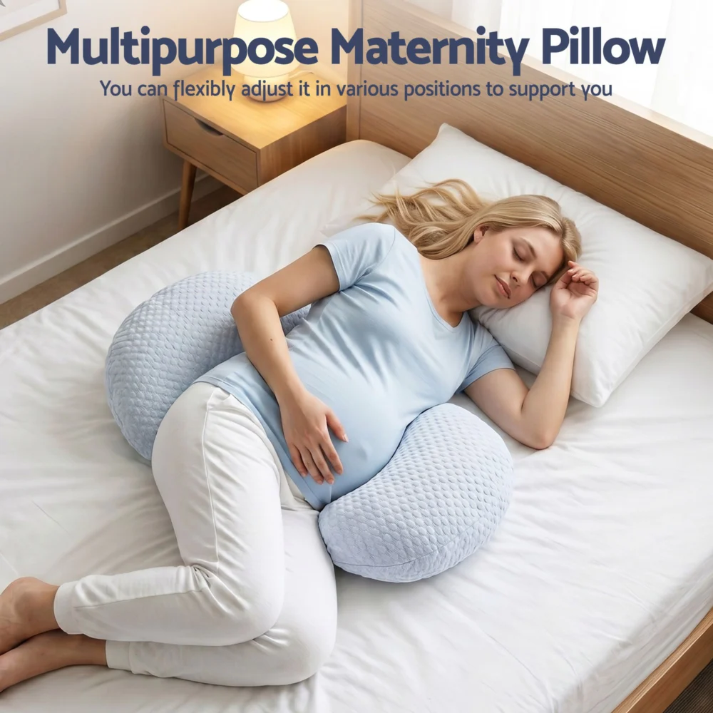 Giselle Bedding Cooling Pregnancy Pillow Adjustable Maternity Pillow for