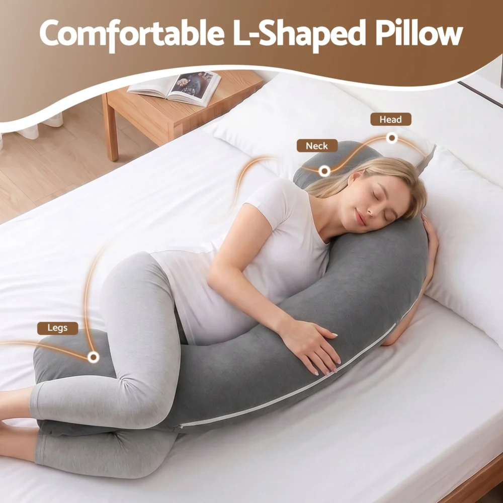 Giselle Bedding Pregnancy Pillow for Side Sleeping L-Shaped Maternity Body