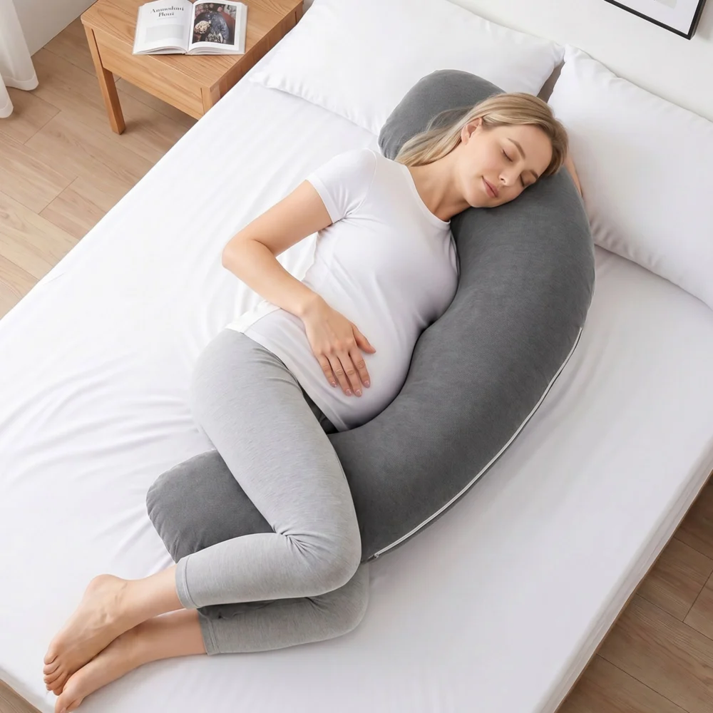 Giselle Bedding Pregnancy Pillow for Side Sleeping L-Shaped Maternity Body