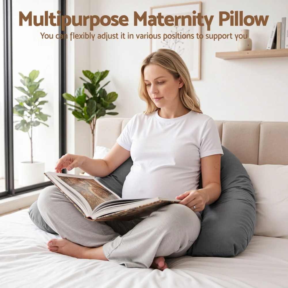 Giselle Bedding Pregnancy Pillow for Side Sleeping L-Shaped Maternity Body