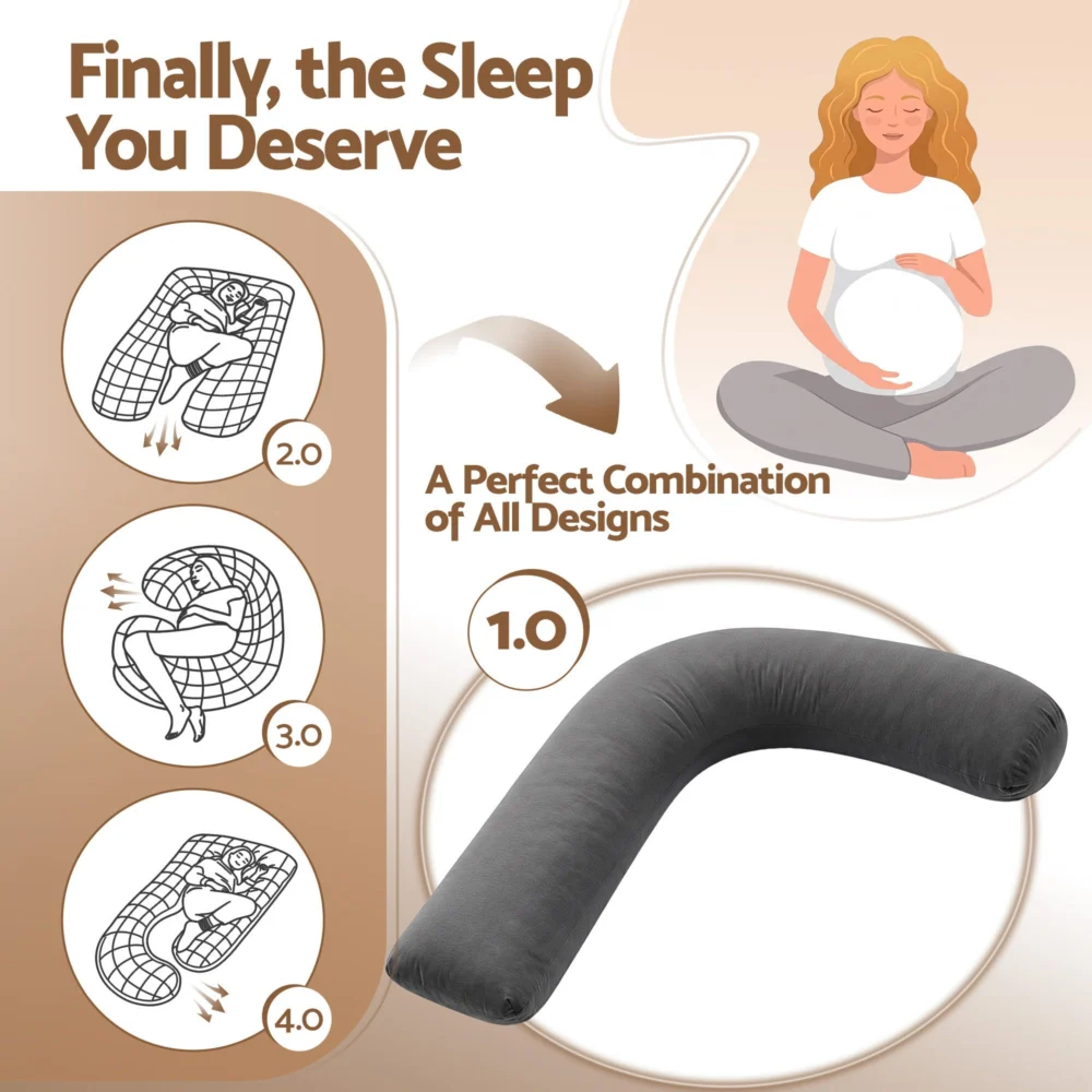 Giselle Bedding Pregnancy Pillow for Side Sleeping L-Shaped Maternity Body