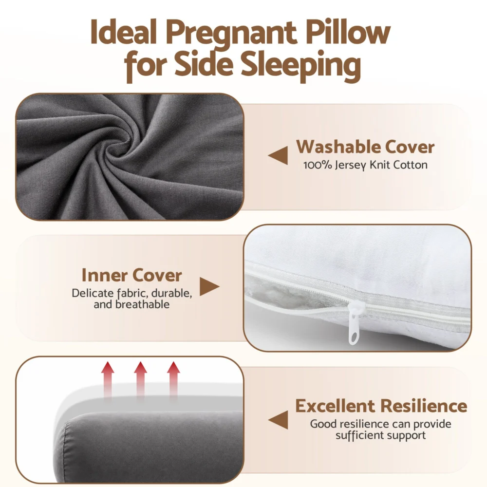 Giselle Bedding Pregnancy Pillow for Side Sleeping L-Shaped Maternity Body