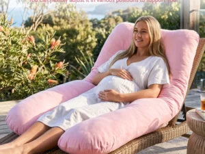 Giselle Bedding Pregnancy Pillow U Shaped Full Body Pillow w/ 100% Cotton Jersey