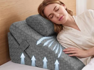 Giselle Bed Wedge Pillow for Headboard, Egg Gel Solves Night Sweats, Triangle