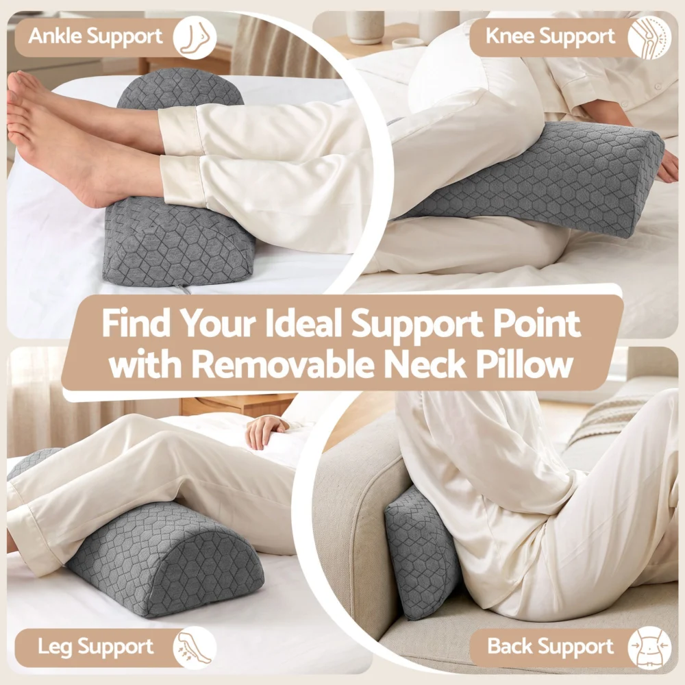Giselle Bed Wedge Pillow for Headboard, Egg Gel Solves Night Sweats, Triangle