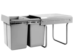 Cefito Pull Out Bin Kitchen Double Basket 2X20L Grey