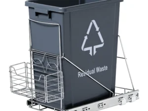 Cefito Pull Out Bin Kitchen Cabinet Slide Garbage Rubbish Bins Basket 40L Grey