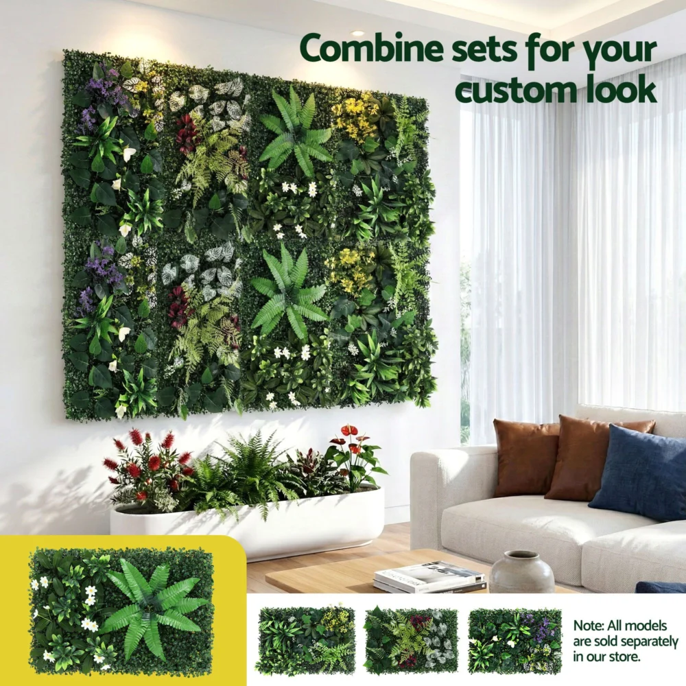 Gardeon 4PCS Artificial Plant Wall Panels 40X60CM Boxwood Panel Leaf Backdrop