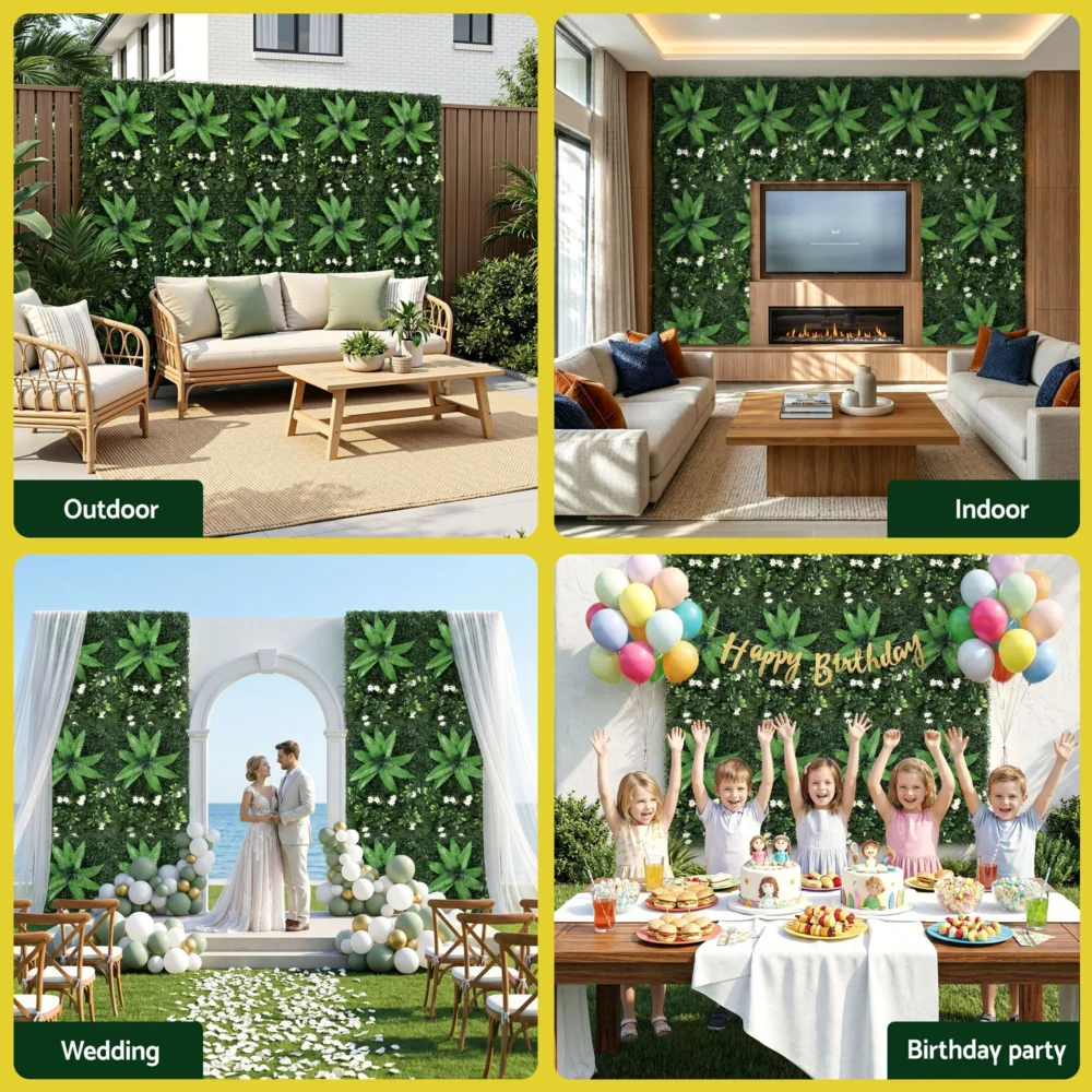 Gardeon 4PCS Artificial Plant Wall Panels 40X60CM Boxwood Panel Leaf Backdrop