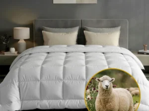 Giselle Bedding Wool Quilt 500GSM Thick Queen Winter Doona Baffle Box