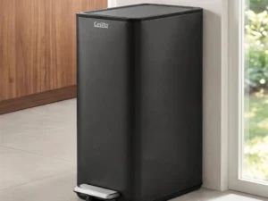 Cefito 15L Pedal Rubbish Bin Slim Carbon Steel Garbage Bin for Home Black