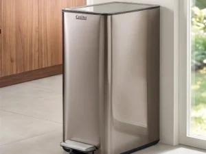 Cefito 15L Pedal Rubbish Bin Slim Carbon Steel Garbage Bin for Home Grey
