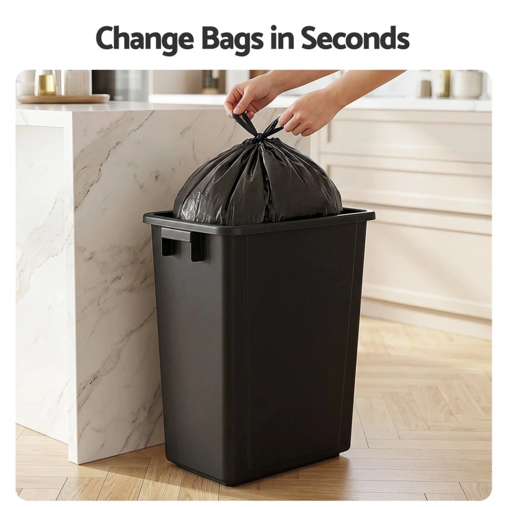 Cefito 35L Rubbish Bin Waste Dustbin Open Top Trash Can Kitchen Office Dark Grey
