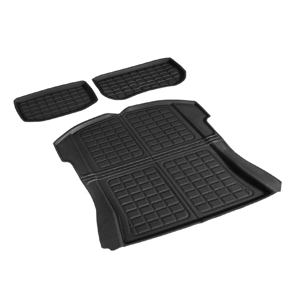 3PCS Car Rear Front Cargo Trunk Toolbox Luggage Rubber Mats for Tesla Model 3