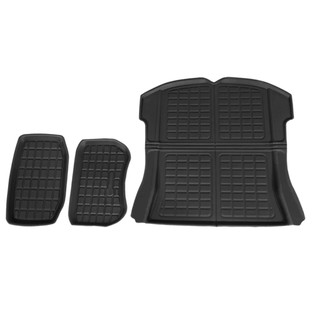 3PCS Car Rear Front Cargo Trunk Toolbox Luggage Rubber Mats for Tesla Model 3