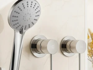 Cefito 4.5" Handheld Shower Head Round with Wall Twin Swivel Bathroom Tap Silver