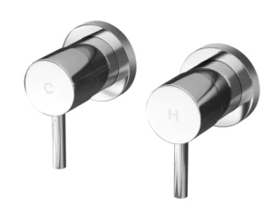 Cefito Basin Twin Tap Wall Round Brass Faucet Shower Bathtub Chrome