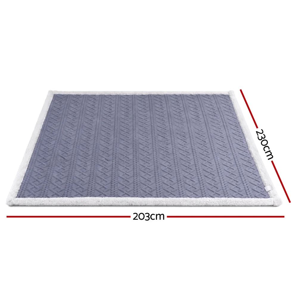 Giselle 203x230cm Throw Blanket Double-Sided Fleece Lightweight For Sofa Couch