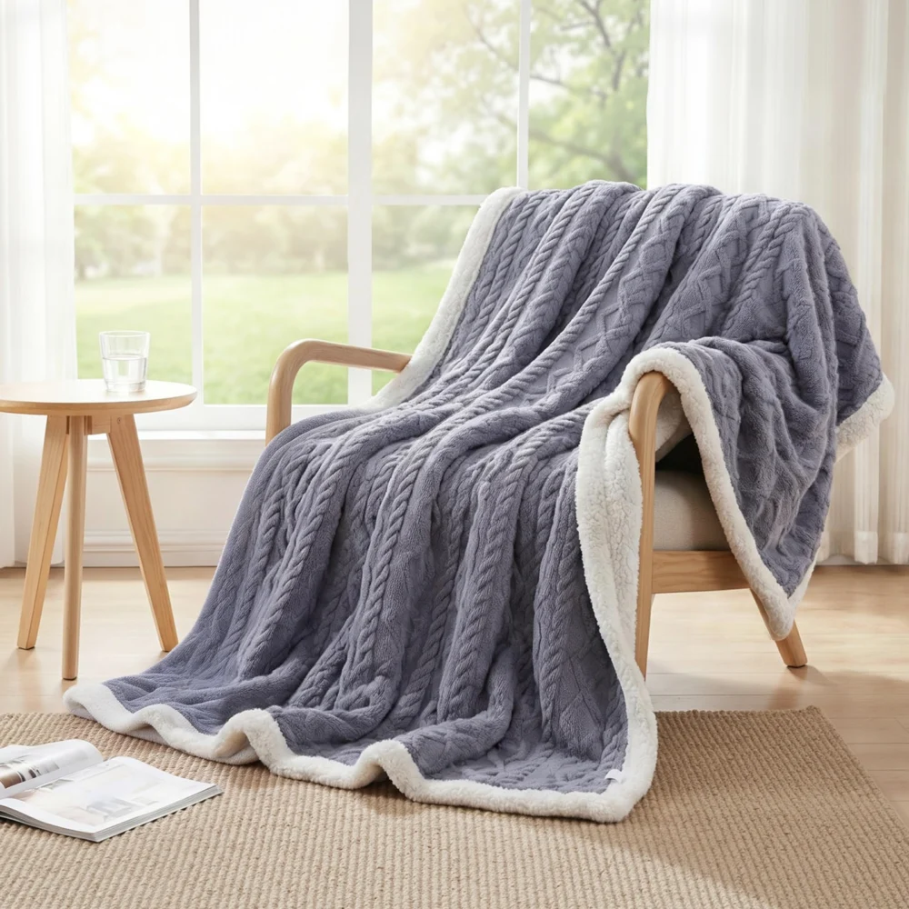 Giselle 203x230cm Throw Blanket Double-Sided Fleece Lightweight For Sofa Couch