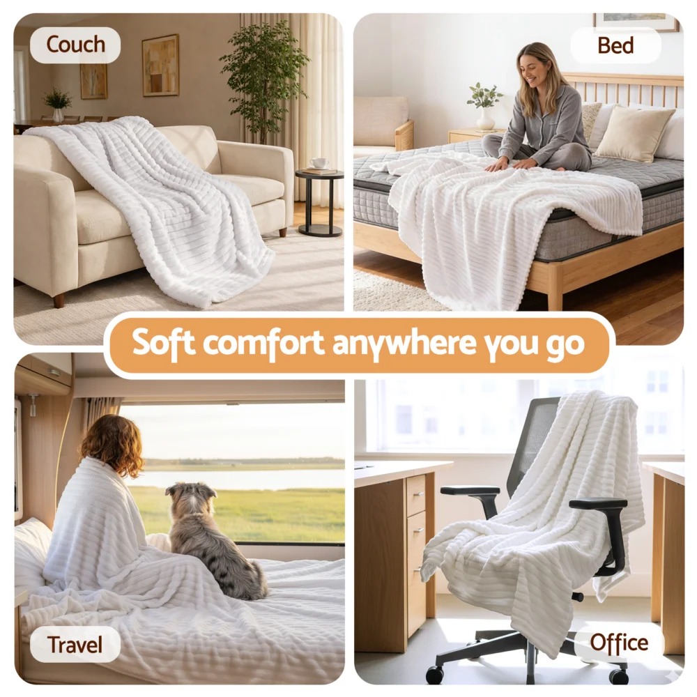 Giselle 152x203cm Throw Blanket Queen Fleece Lightweight Cozy Sofa Couch Bed