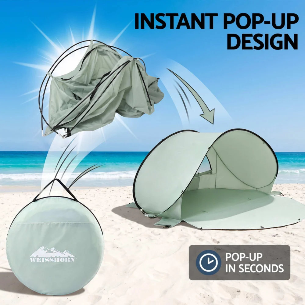 Weisshorn Pop Up Beach Tent UPF 50+ Sun Shade Shelter 2-3 Person Camping