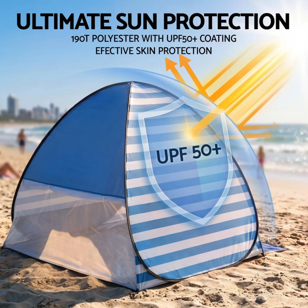 Weisshorn Pop Up Beach Tent UPF50+ Sun Shade 2-3 Person Lightweight