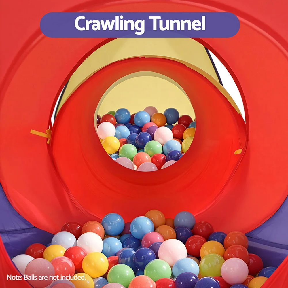 Keezi Kids Playhouse Play Tent Pop Up Teepee Castle Crawl Tunnel Outdoor Indoor