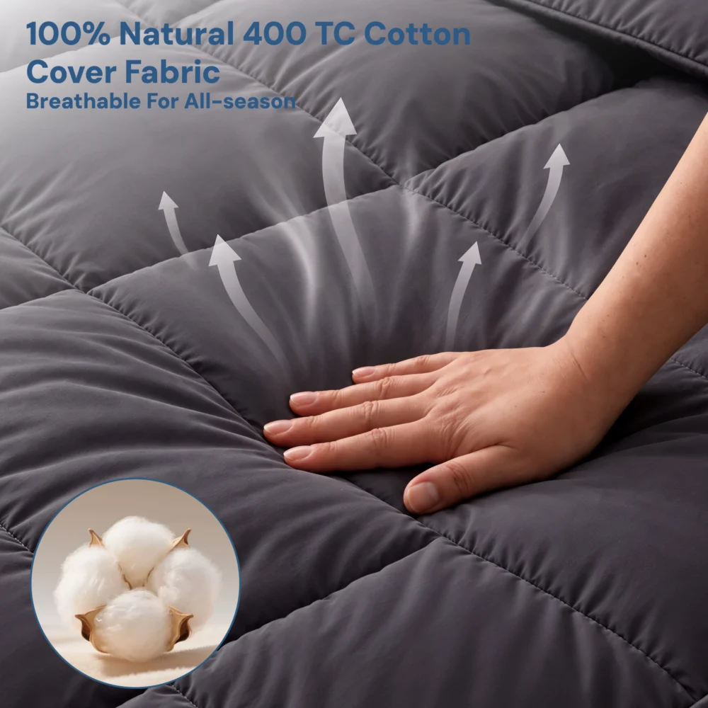 Giselle Bedding Bamboo Charcoal Filling Pillowtop Topper 1000GSM 5cm Thick