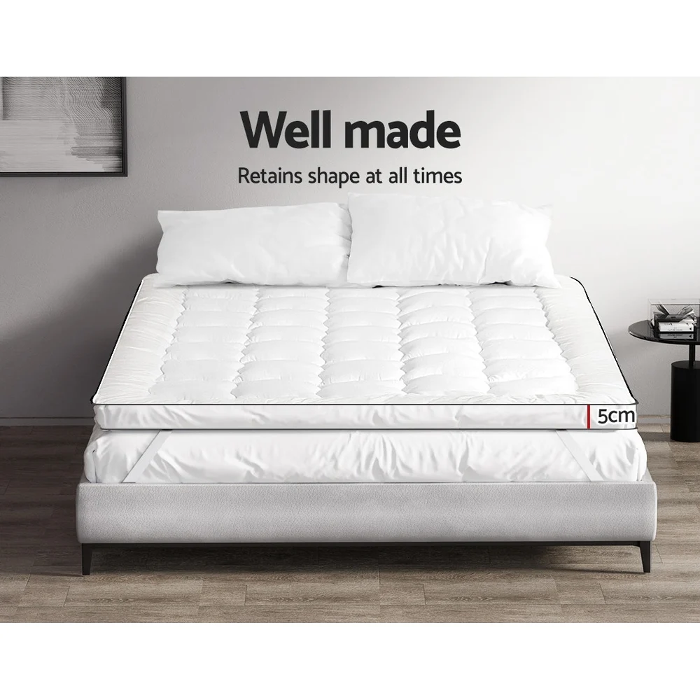 Giselle Bedding Pillowtop Mattress Topper 5cm Thick Mattress Pad for Back Pain
