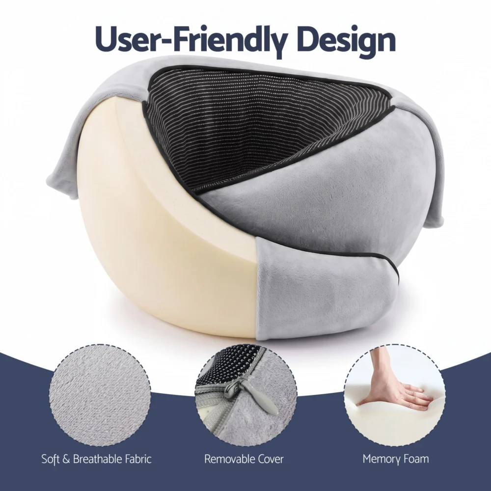 Wanderlite Hooded Travel Neck Pillow for Airplane Memory Foam w/ Eye Mask