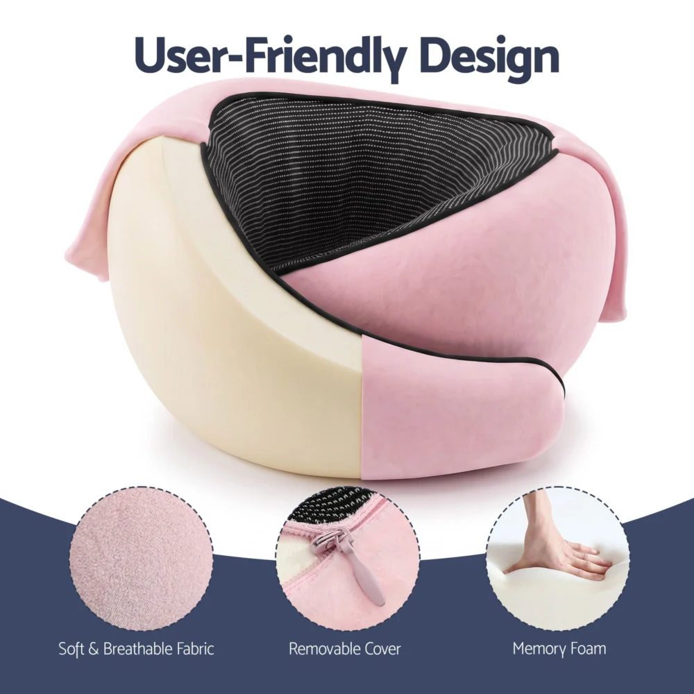Wanderlite Hooded Travel Neck Pillow for Airplane Memory Foam w/ Eye Mask