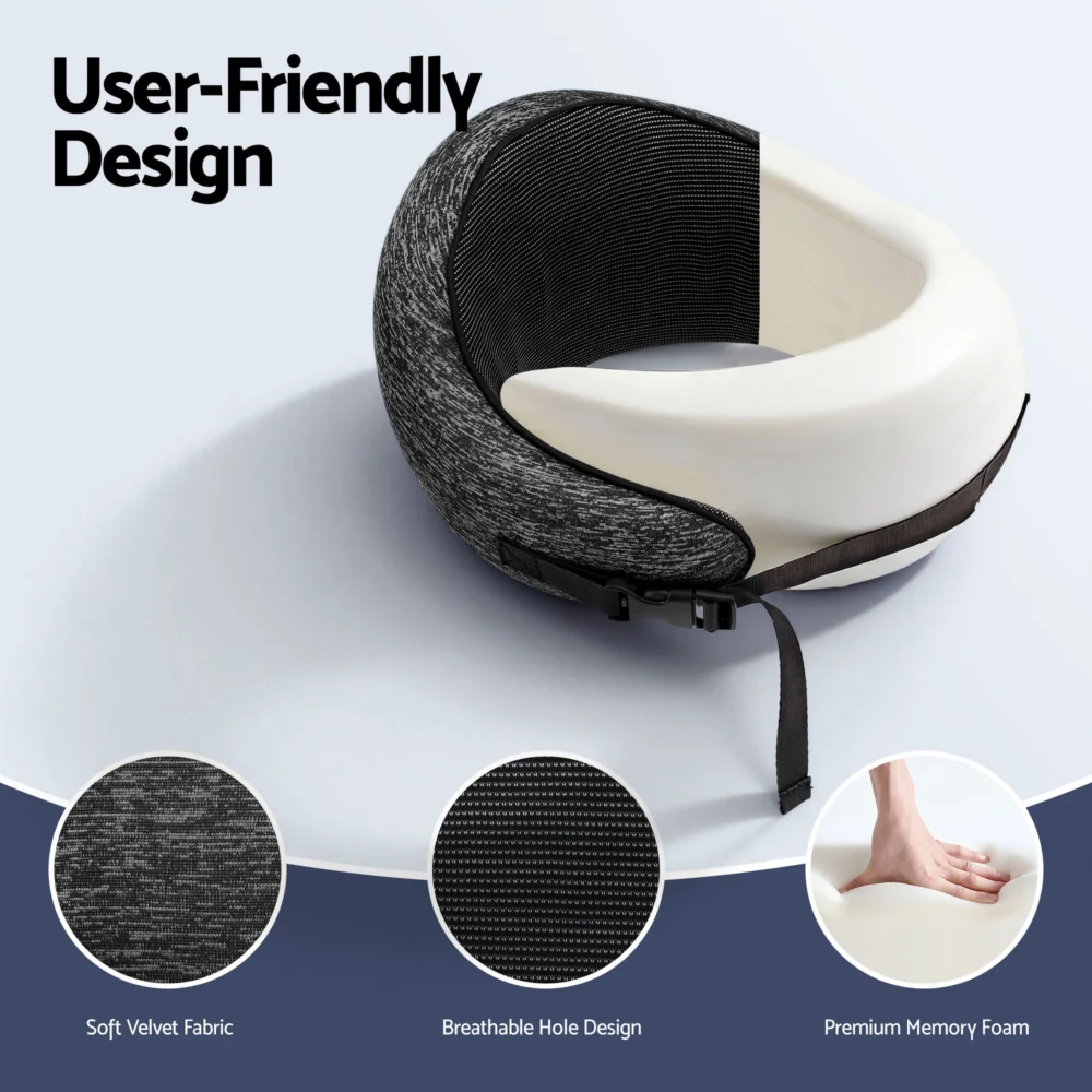 Wanderlite Travel Pillows for Airplanes Ergonomic Memory Foam Neck Pillow