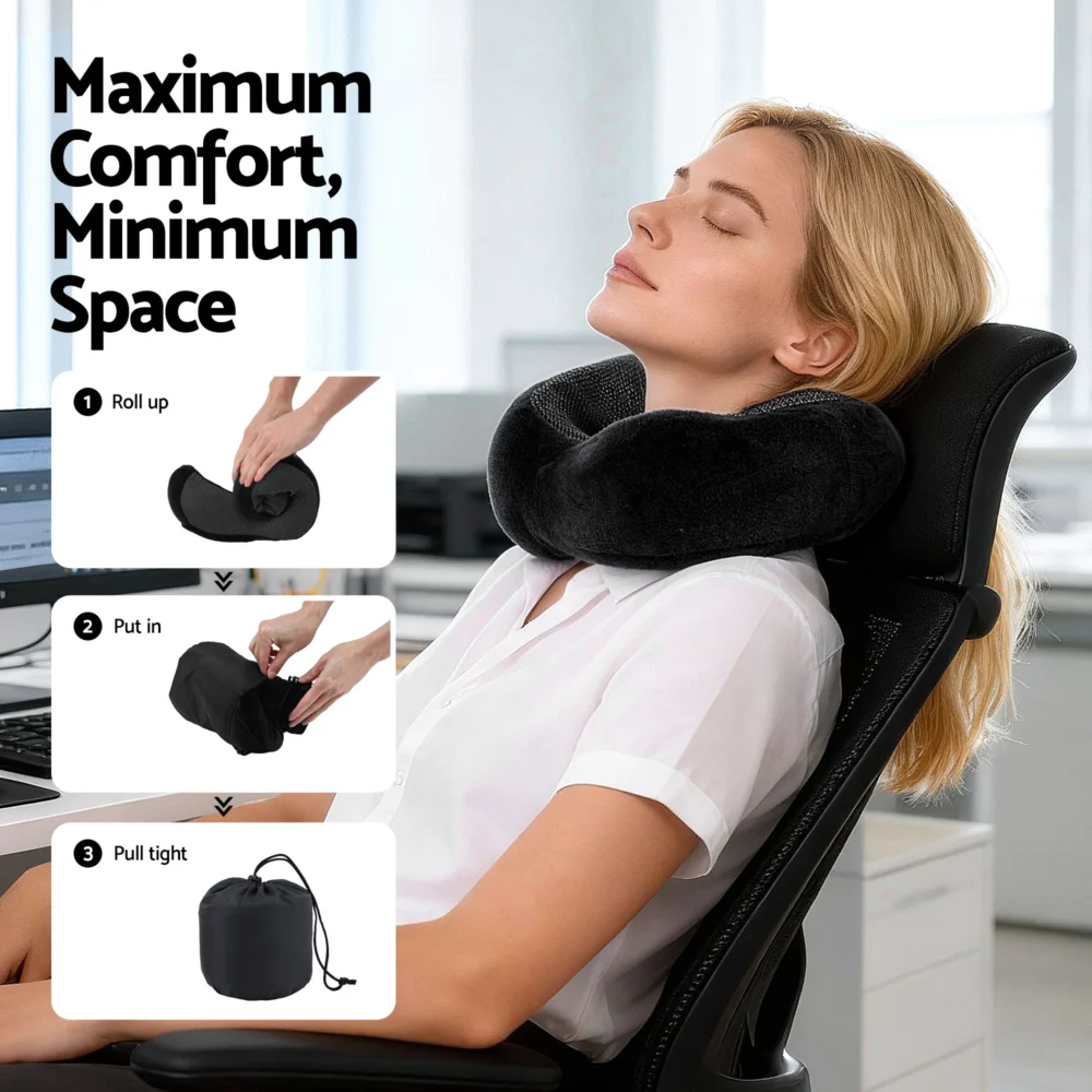 Wanderlite Travel Pillow for Airplanes Memory Foam Neck Pillows for Traveling