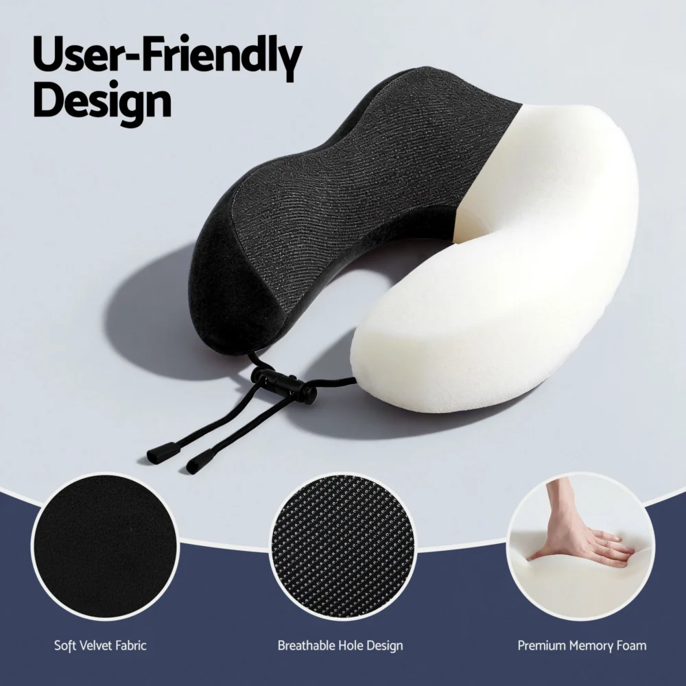 Wanderlite Travel Pillow for Airplanes Memory Foam Neck Pillows for Traveling