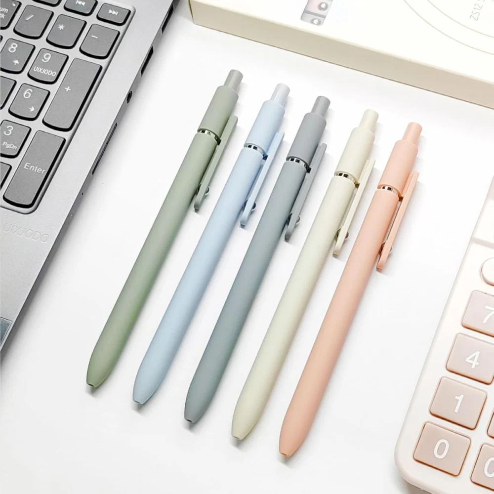 Gel Pens, 5 Pcs 0.5mm Black Ink Pens Fine Point Smooth Writing Pens, High-End