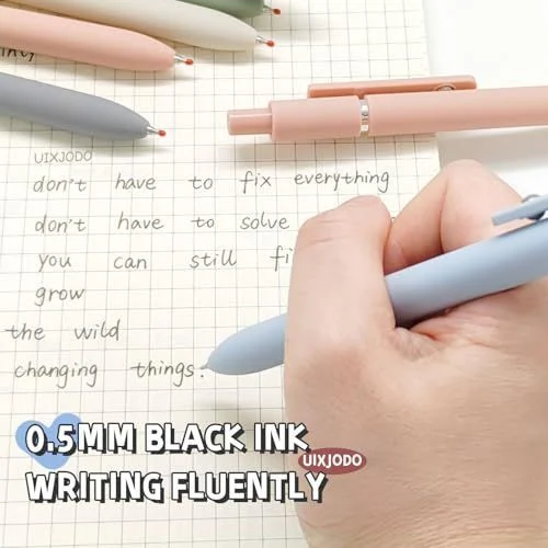 Gel Pens, 5 Pcs 0.5mm Black Ink Pens Fine Point Smooth Writing Pens, High-End
