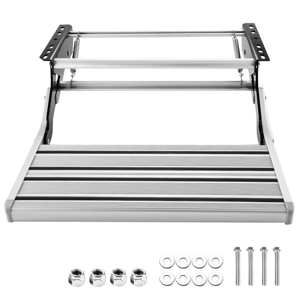 Heavy Duty Pull-Out Caravan Step – Folding Aluminium RV Entry Step, Non-Slip