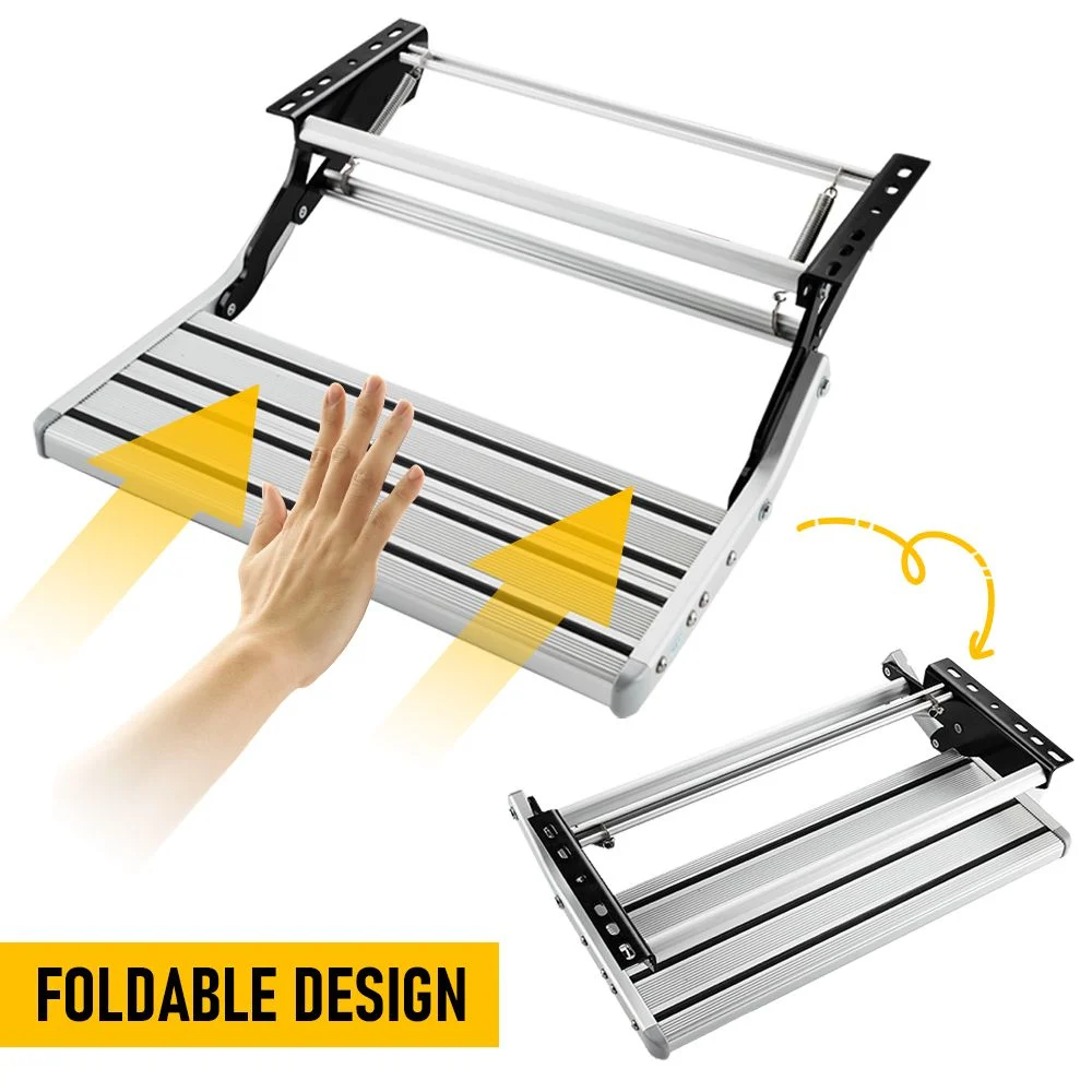 Heavy Duty Pull-Out Caravan Step – Folding Aluminium RV Entry Step, Non-Slip