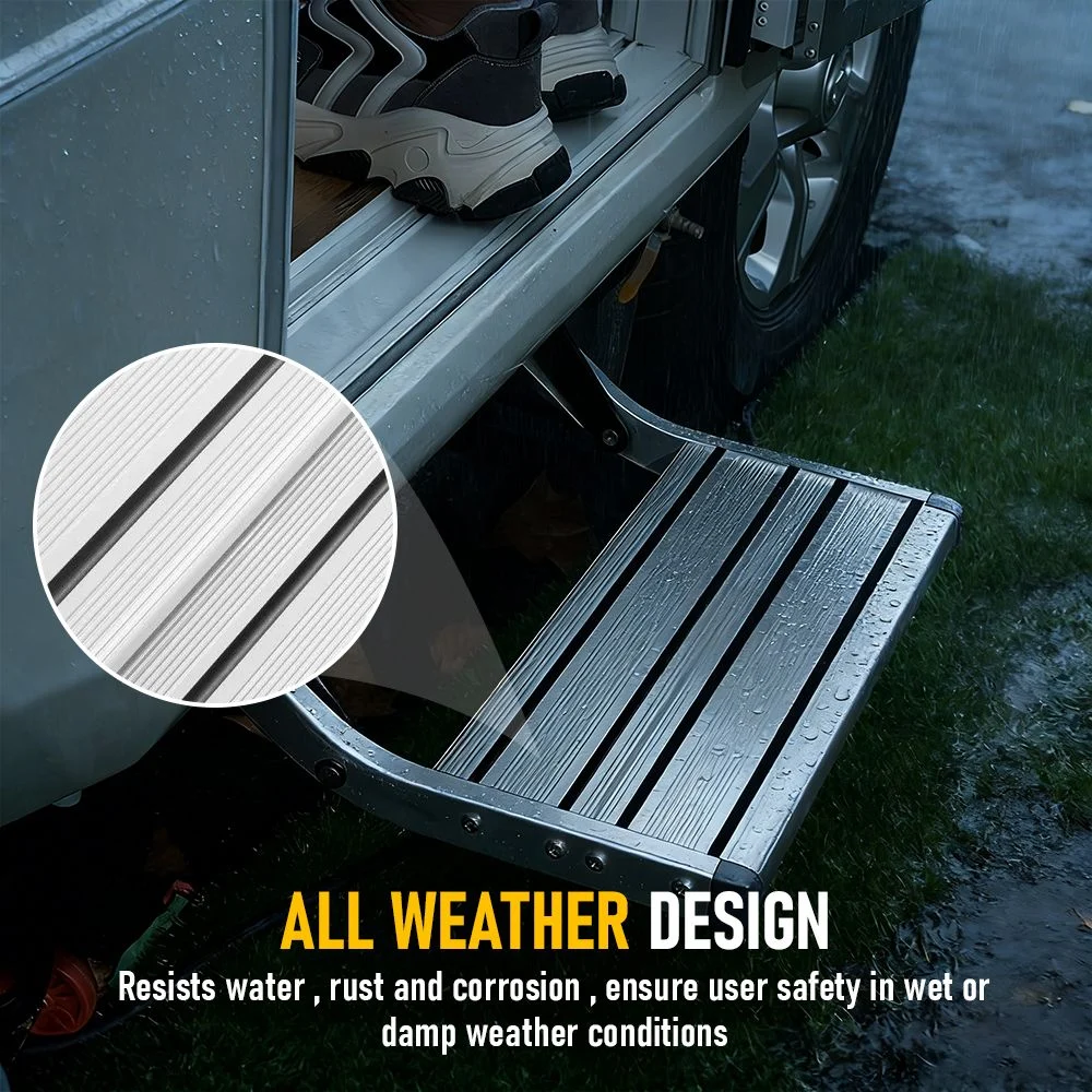 Heavy Duty Pull-Out Caravan Step – Folding Aluminium RV Entry Step, Non-Slip