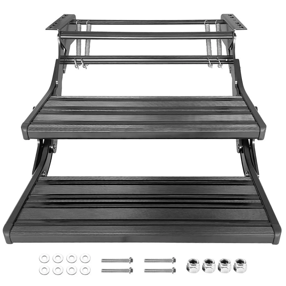 Heavy Duty Double Aluminium Caravan Step – Anti-Slip RV Entry Step, Stable