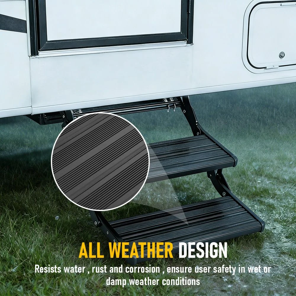 Heavy Duty Double Aluminium Caravan Step – Anti-Slip RV Entry Step, Stable